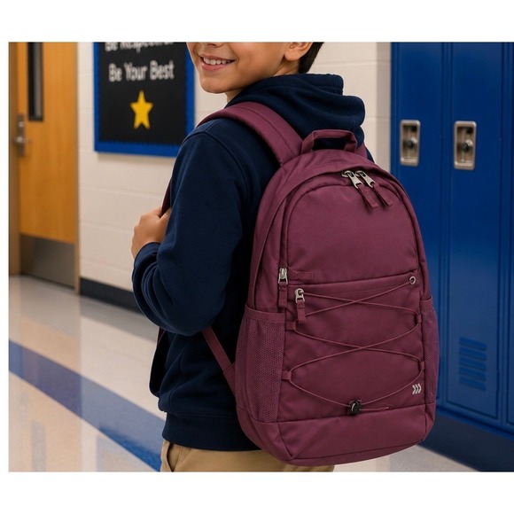 Handbags - Bungee Backpack Mauve Plum Padded Laptop Sleeve NWT commute sport Back To School